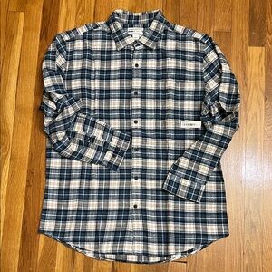Amazon Essentials Navy and White Plaid Shirt